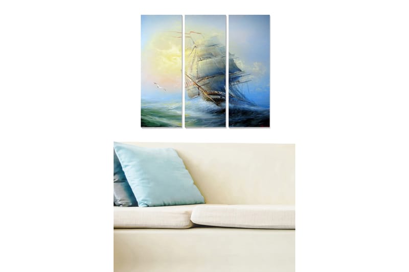 Canvasbilde Scenic 3-pk flerfarget - 22x05 cm - Interiør - Maleri & posters - Lerretsbilder