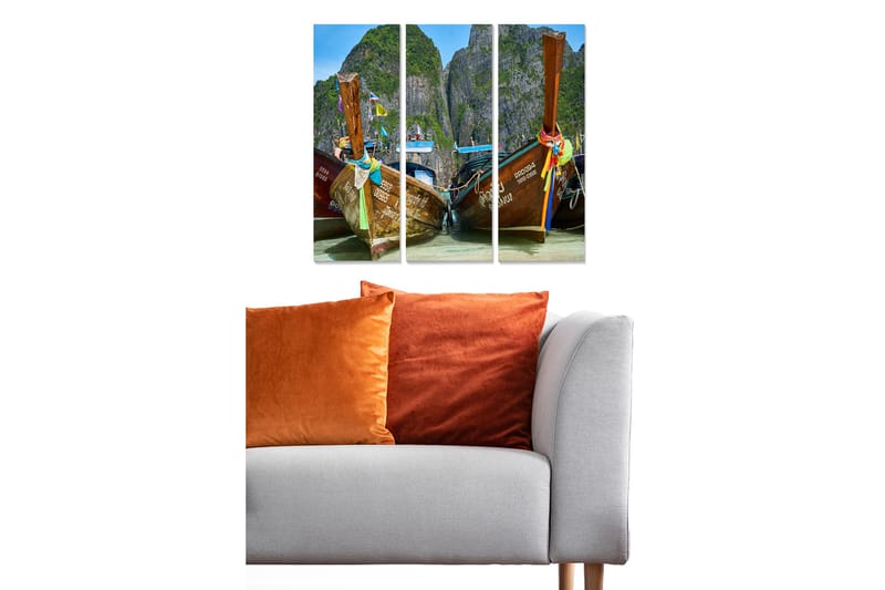 Canvasbilde Scenic 3-pk flerfarget - 22x05 cm - Interiør - Maleri & posters - Lerretsbilder