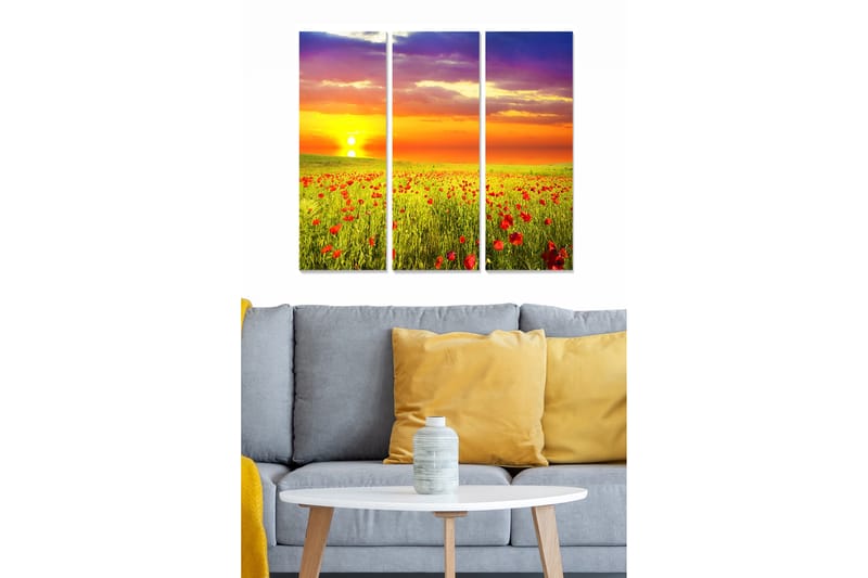 Canvasbilde Scenic 3-pk flerfarget - 22x05 cm - Interiør - Maleri & posters - Lerretsbilder