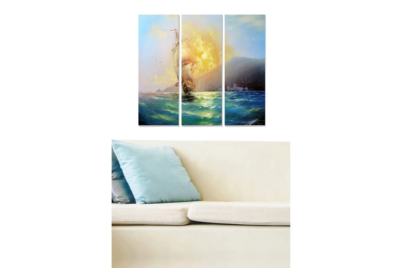 Canvasbilde Scenic 3-pk flerfarget - 22x05 cm - Interiør - Maleri & posters - Lerretsbilder