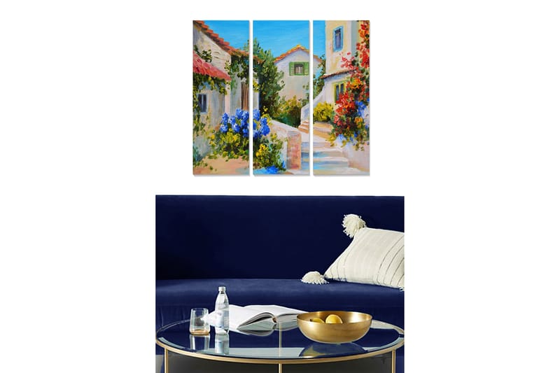 Canvasbilde Scenic 3-pk flerfarget - 22x05 cm - Interiør - Maleri & posters - Lerretsbilder