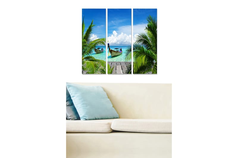 Canvasbilde Scenic 3-pk flerfarget - 22x05 cm - Interiør - Maleri & posters - Lerretsbilder