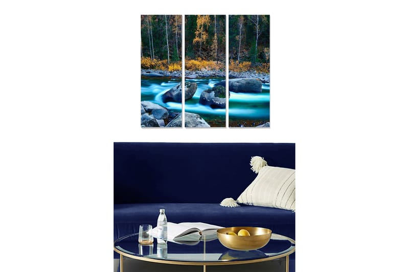 Canvasbilde Scenic 3-pk flerfarget - 22x05 cm - Interiør - Maleri & posters - Lerretsbilder