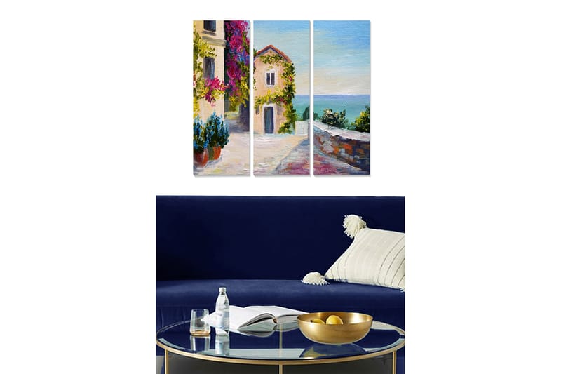 Canvasbilde Scenic 3-pk flerfarget - 22x05 cm - Interiør - Maleri & posters - Lerretsbilder