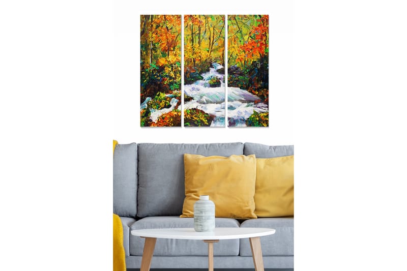 Canvasbilde Scenic 3-pk flerfarget - 22x05 cm - Interiør - Maleri & posters - Lerretsbilder