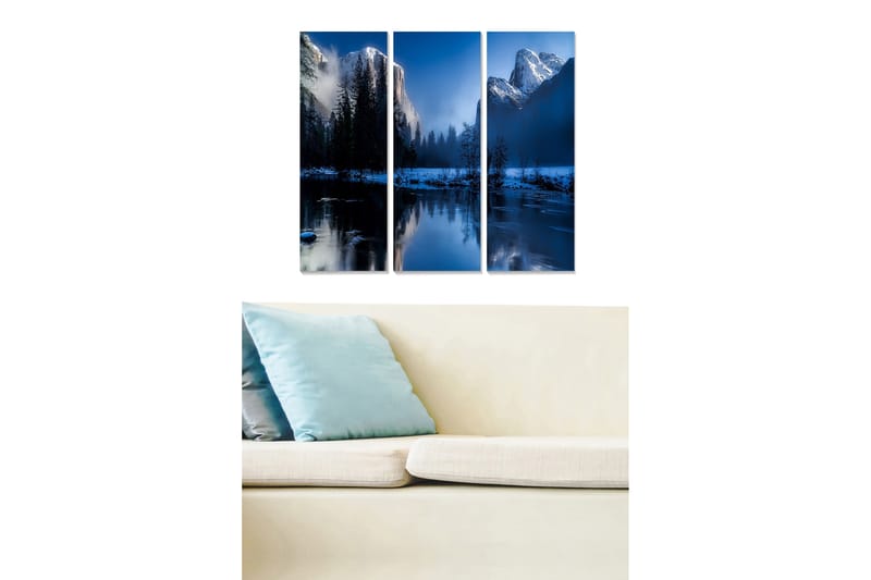 Canvasbilde Scenic 3-pk flerfarget - 22x05 cm - Interiør - Maleri & posters - Lerretsbilder