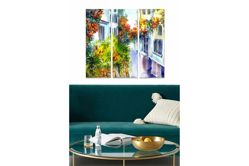 Canvasbilde Scenic 3-pk flerfarget - 22x05 cm - Interiør - Maleri & posters - Lerretsbilder