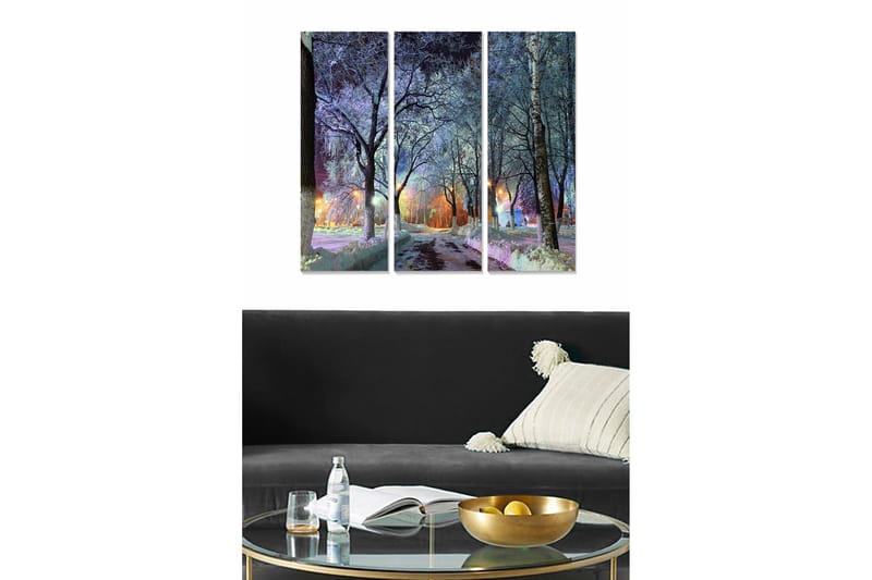 Canvasbilde Scenic 3-pk flerfarget - 22x05 cm - Interiør - Maleri & posters - Lerretsbilder