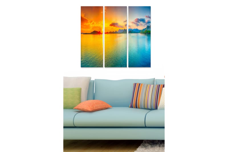 Canvasbilde Scenic 3-pk flerfarget - 22x05 cm - Interiør - Maleri & posters - Lerretsbilder