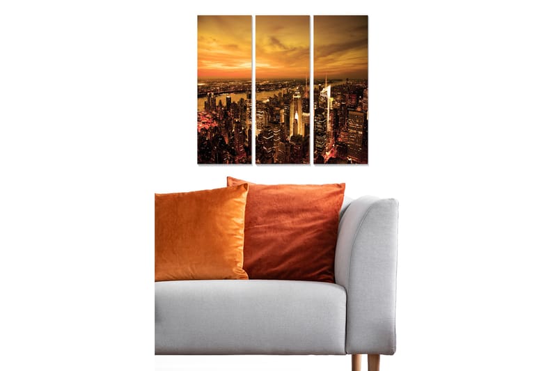 Canvasbilde Scenic 3-pk flerfarget - 22x05 cm - Interiør - Maleri & posters - Lerretsbilder