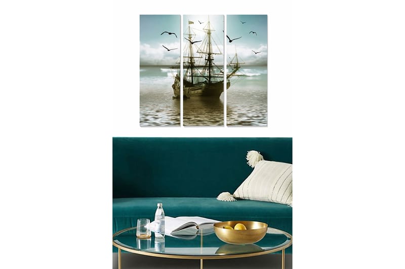 Canvasbilde Scenic 3-pk flerfarget - 22x05 cm - Interiør - Maleri & posters - Lerretsbilder