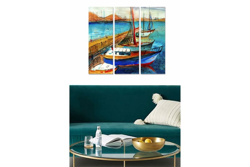 Canvasbilde Scenic 3-pk flerfarget - 22x05 cm - Interiør - Maleri & posters - Lerretsbilder