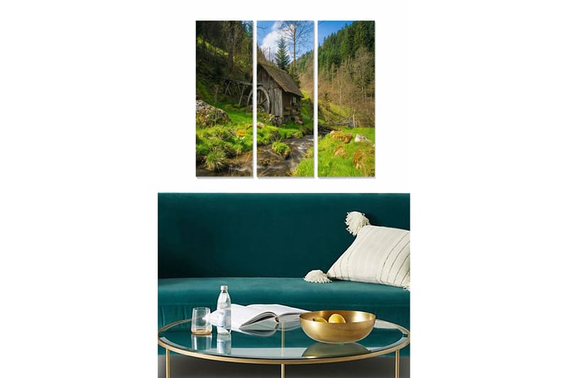 Canvasbilde Scenic 3-pk flerfarget - 22x05 cm - Interiør - Maleri & posters - Lerretsbilder