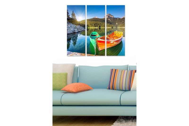 Canvasbilde Scenic 3-pk flerfarget - 22x05 cm - Interiør - Maleri & posters - Lerretsbilder