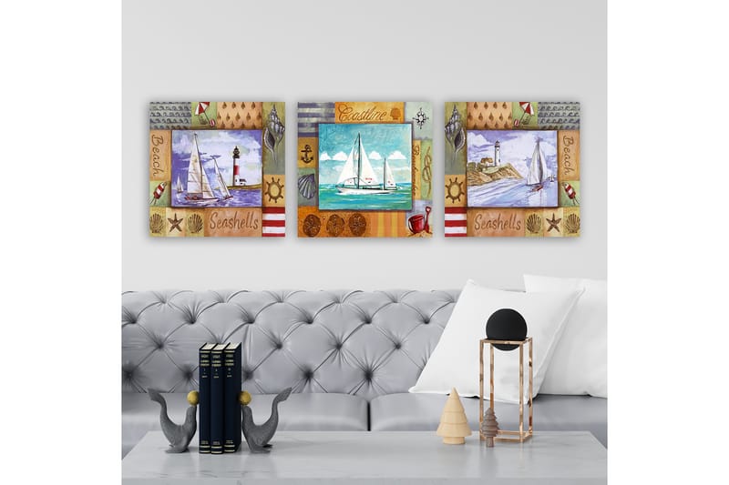 Canvasbilde VP Italy 3-pk Flerfarget - 33x03 cm - Interiør - Maleri & posters - Lerretsbilder