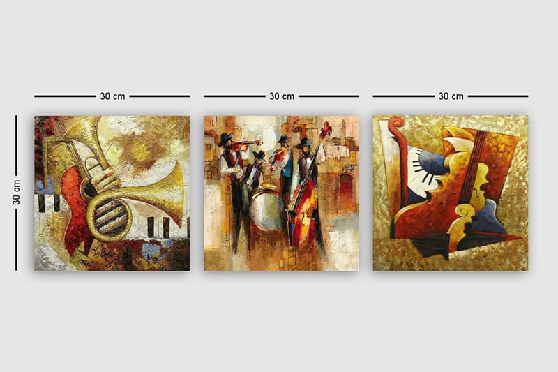 Canvasbilde VP Italy 3-pk Flerfarget - 33x03 cm - Interiør - Maleri & posters - Lerretsbilder