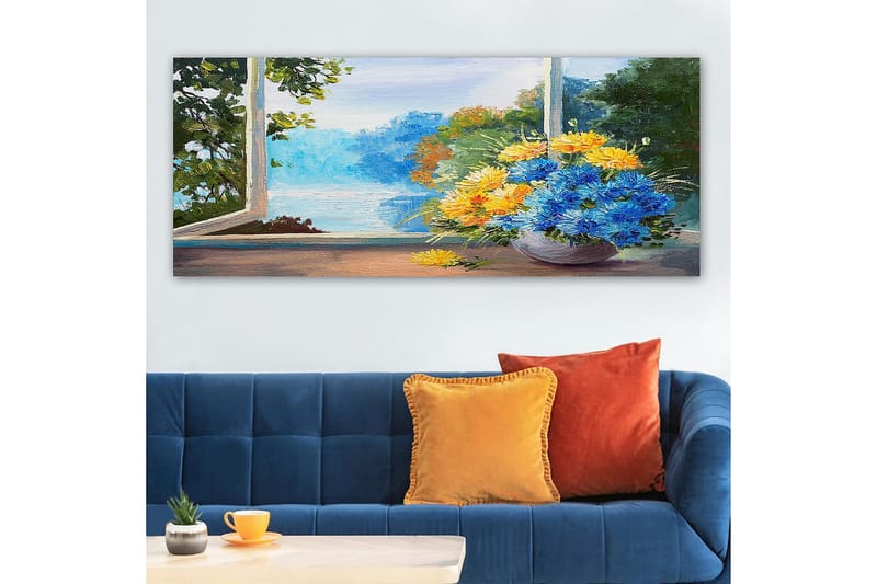 Canvasbilde YTY Floral & Botanical Flerfarget - 120x50 cm - Interiør - Maleri & posters - Lerretsbilder