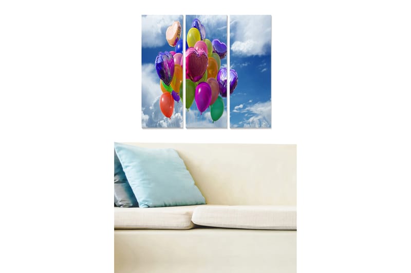 Canvastavla Colorful 3-pk Flerfarget - 22x05 cm - Interiør - Maleri & posters - Lerretsbilder