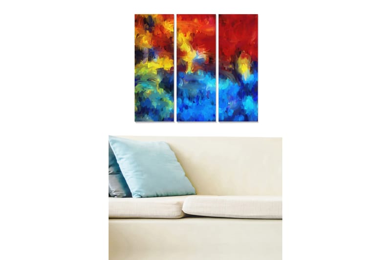 Canvastavla Colorful 3-pk Flerfarget - 22x05 cm - Interiør - Maleri & posters - Lerretsbilder