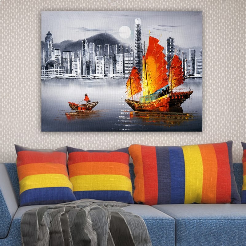 Dekorativ Canvasbilde 70x100 cm - Flerfarget - Interiør - Maleri & posters - Lerretsbilder