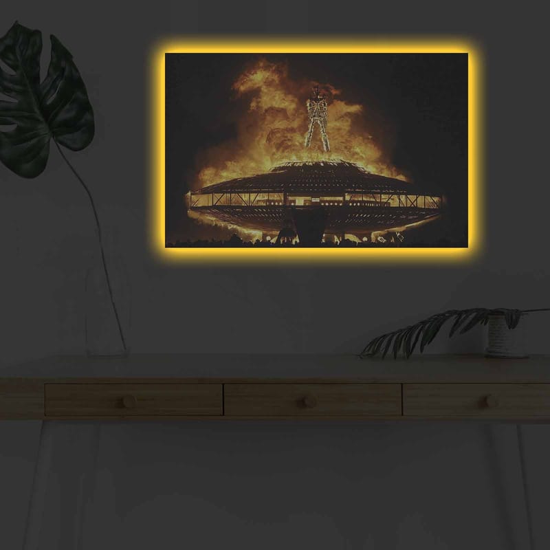 Dekorativ Canvasbilde med LED 45x70 cm - Flerfarget - Interiør - Maleri & posters - Lerretsbilder