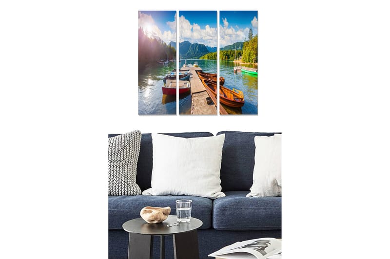 Dekorativ MDF-maling 3-Deler 20x50 cm - Flerfarget - Interiør - Maleri & posters - Lerretsbilder