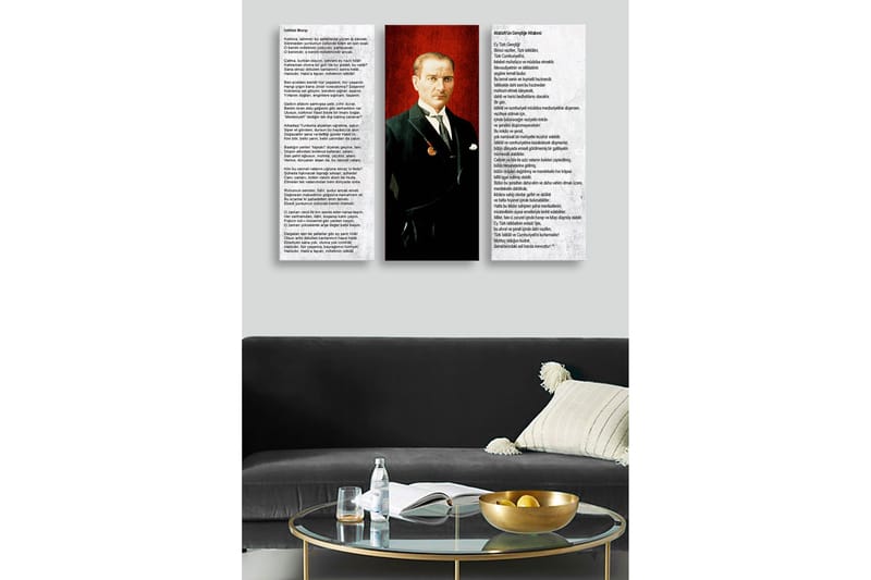 Dekorativ MDF-maling 3-Deler 20x50 cm - Flerfarget - Interiør - Maleri & posters - Lerretsbilder