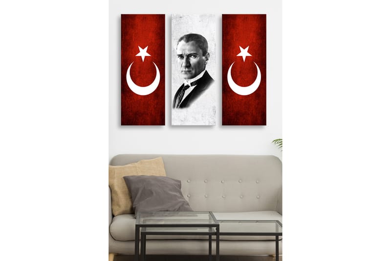 Dekorativ MDF-maling 3-Deler 20x50 cm - Flerfarget - Interiør - Maleri & posters - Lerretsbilder