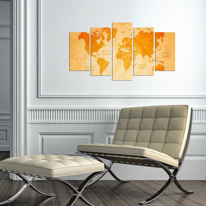 Dekorativ MDF-maling 5-Deler 20x60 cm - Flerfarget - Interiør - Maleri & posters - Lerretsbilder