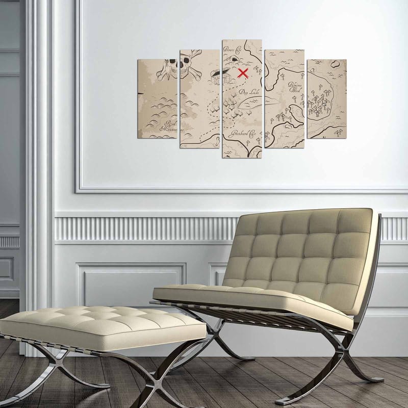 Dekorativ MDF-maling 5-Deler 20x60 cm - Flerfarget - Interiør - Maleri & posters - Lerretsbilder