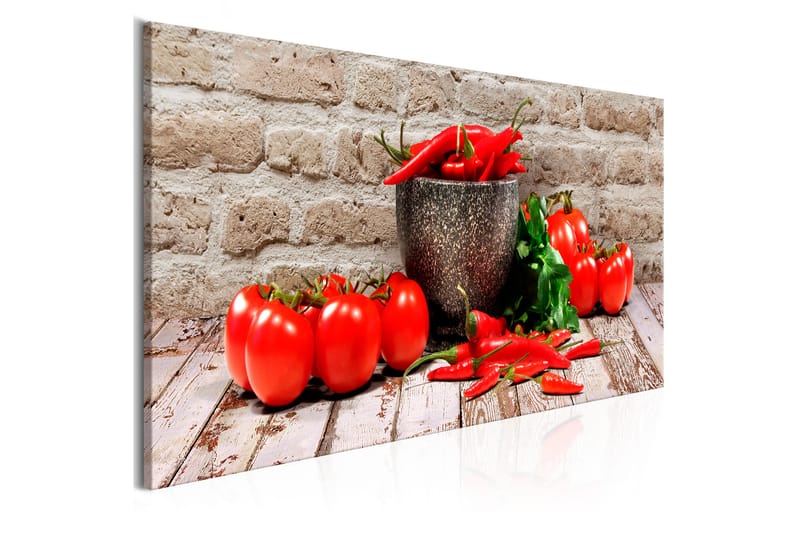 Tavle Red Vegetables (1 Part) Brick Narrow 120X40 - Artgeist sp. z o. o. - Interiør - Maleri & posters - Lerretsbilder