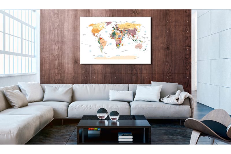 Tavle World Map: Travel Around The World 120X80 - Artgeist sp. z o. o. - Interiør - Maleri & posters - Lerretsbilder