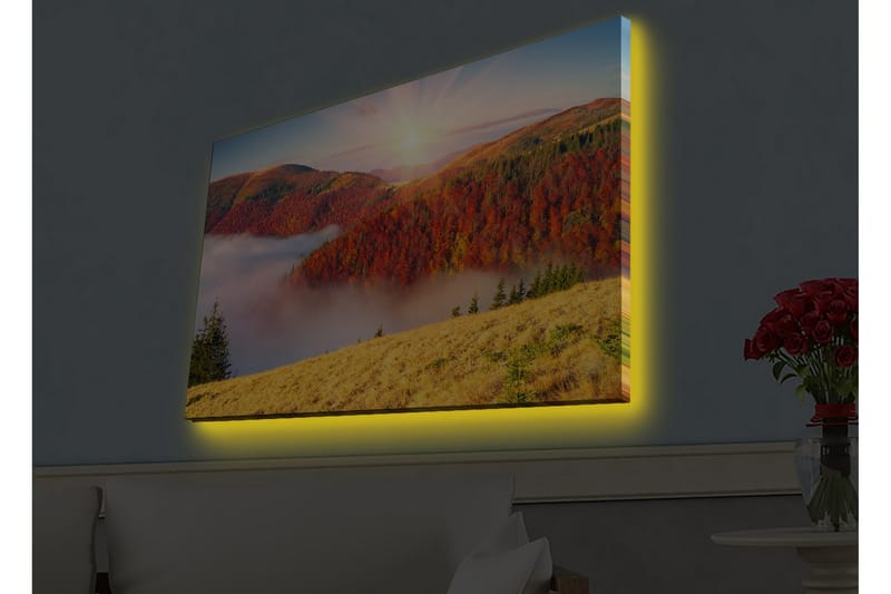 Veggdekorasjon LED-belysning Canvas Bilde - Interiør - Maleri & posters - Lerretsbilder