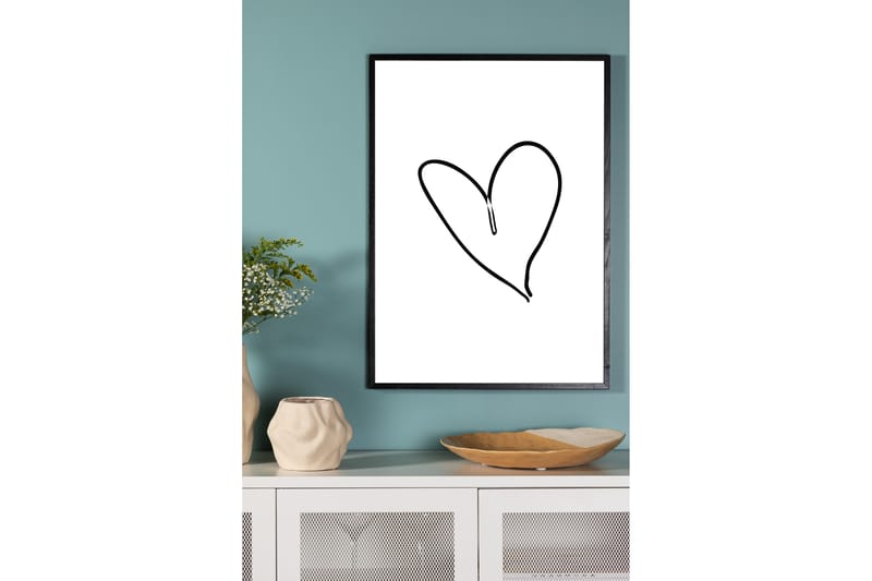 Poster Heart 21x30 cm - Sort/Hvid - Interiør - Maleri & posters - Posters