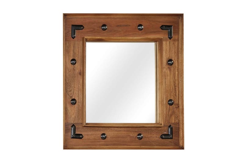 Speil heltre akasie 50x50 cm - Brun - Gangspeil - Veggspeil