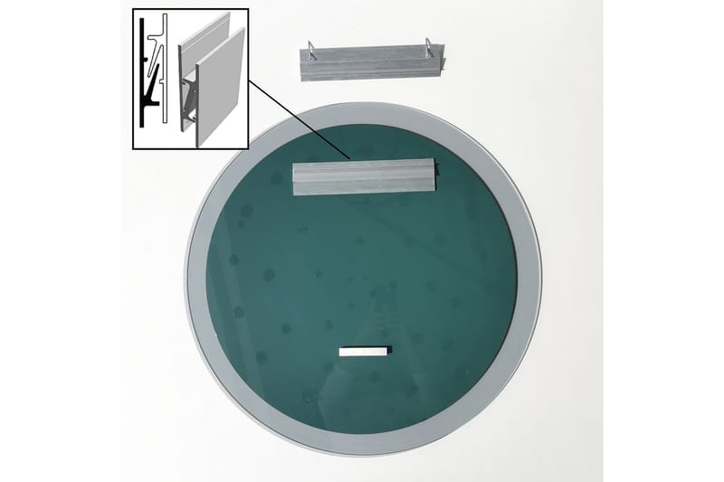 Veggspeil Banize Rund 65 cm - Grå/Herdet Glass - Interiør - Speil - Gangspeil