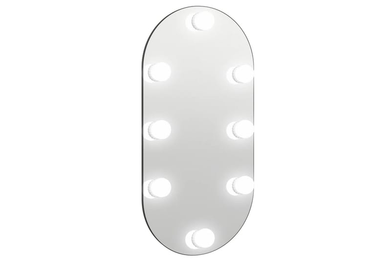 Speil med LED-lys 60x30 cm glass oval - Silver - Interiør - Speil - Gangspeil