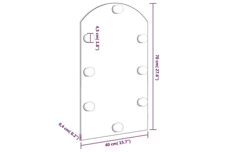 Speil med LED-lys 70x40 cm glass oval - Silver - Interiør - Speil - Gangspeil