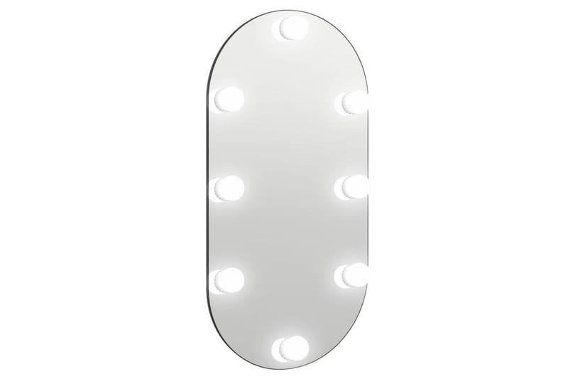 Speil med LED-lys 80x40 cm glass oval - Silver - Interiør - Speil - Gangspeil