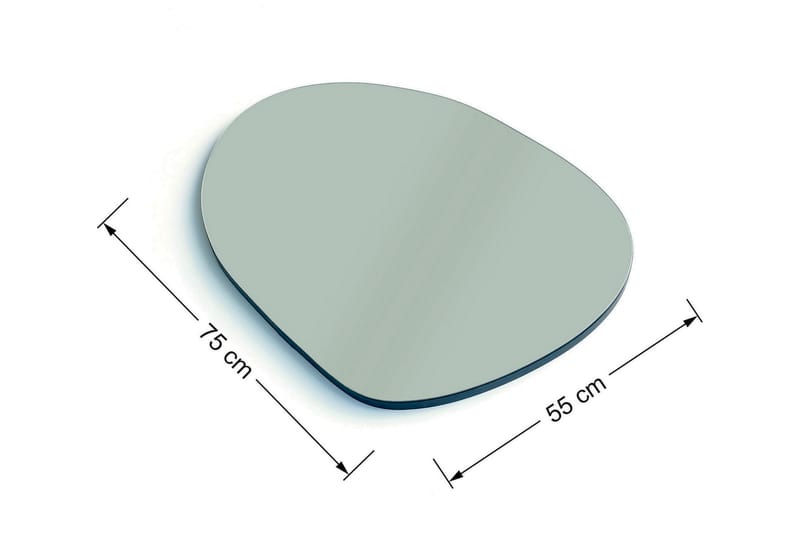 Asymmetrisk Speil 75x55 cm - Svart - Interiør - Speil - Veggspeil