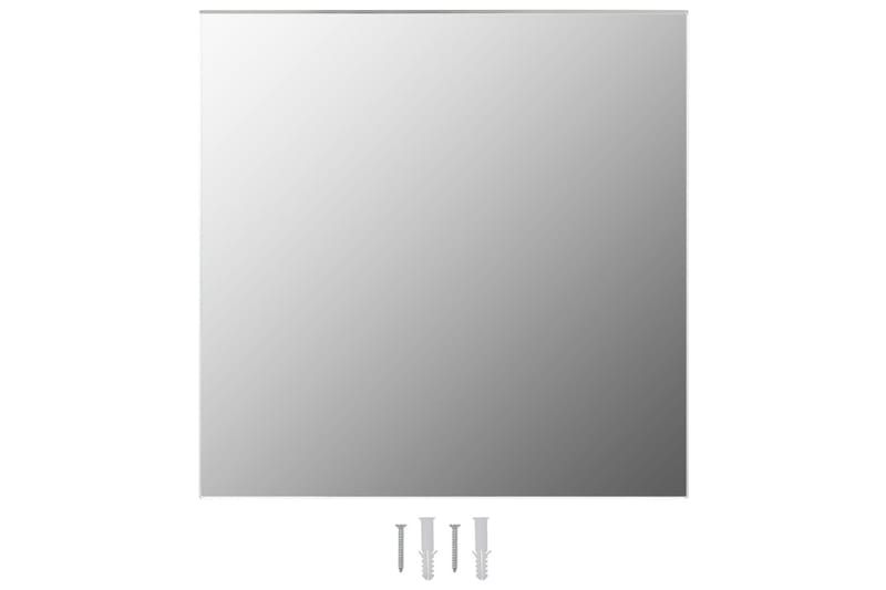 Veggspeil med LED-lys firkantet glass - Silver - Gangspeil - Veggspeil