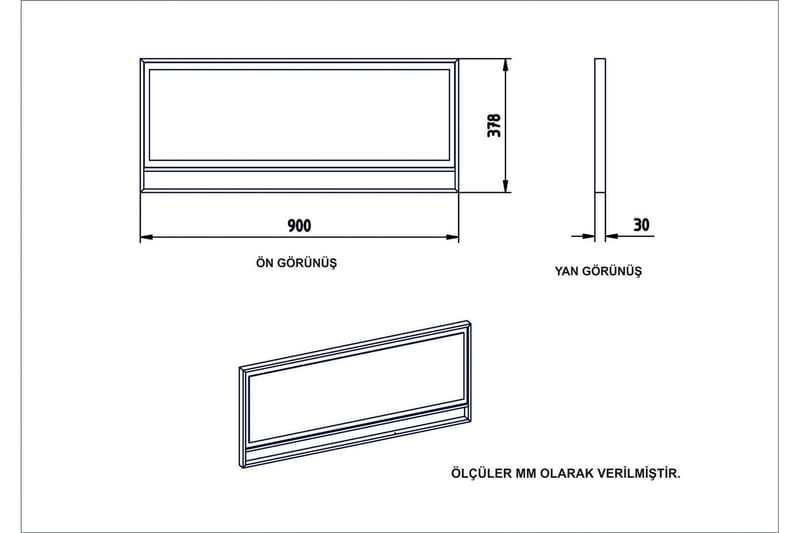 Speil Chrostopher 90 cm - Gull|Hvit - Interiør - Speil - Veggspeil