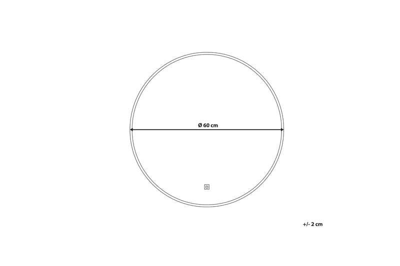 Speil Dirinon Rund med LED-Belysning - Sølv - Interiør - Speil - Veggspeil