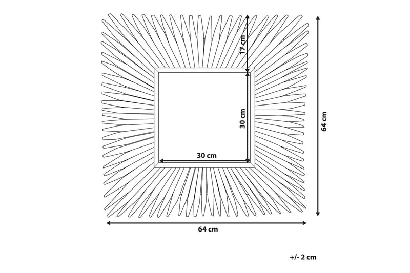 Speil Kamariyah 64x64 cm - Tre|Natur - Interiør - Speil - Veggspeil