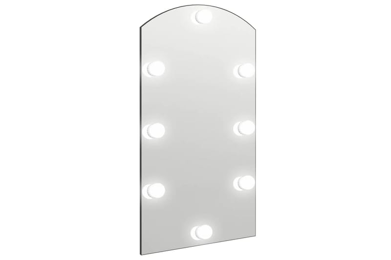 Speil med LED-lys 90x45 cm glass oval - Silver - Interiør - Speil - Veggspeil