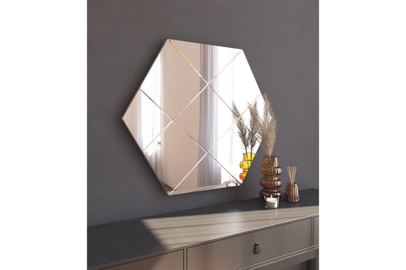 Speil Nady 70 cm Rektangulær - Hvit - Gangspeil - Speil med belysning - Helkroppsspeil - Veggspeil