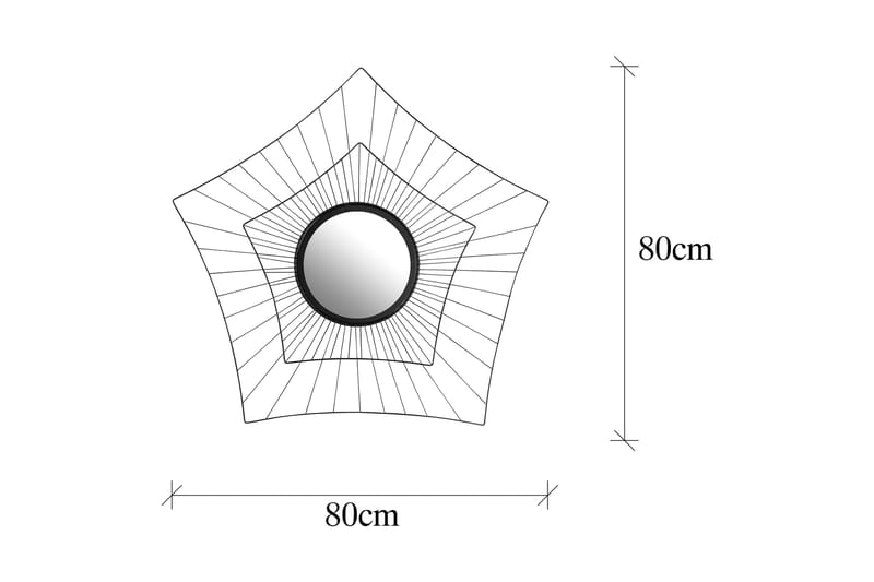 Speil Star - Svart - Interiør - Speil - Veggspeil