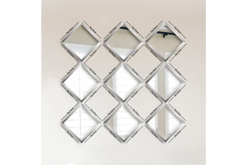 Speil Velservrook - Sølv - Gangspeil - Speil med belysning - Helkroppsspeil - Veggspeil