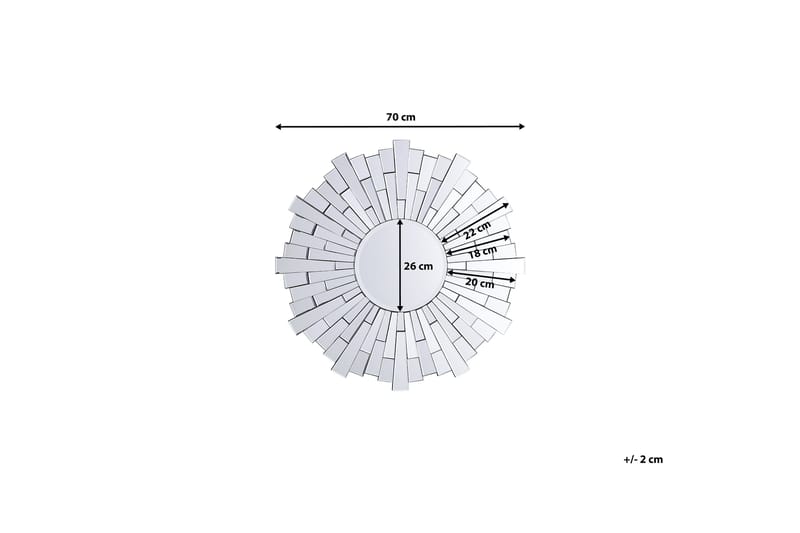 Speil Vire 70 cm - Sølv - Interiør - Speil - Veggspeil
