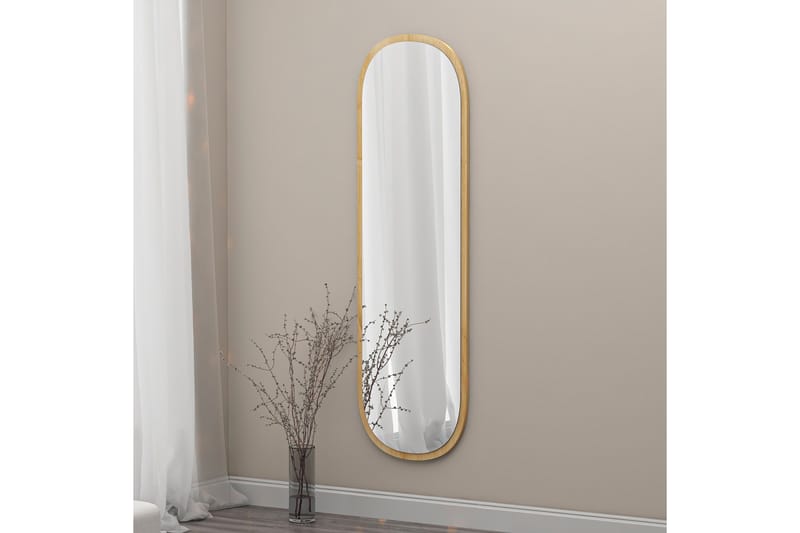 Speil Zeos 40 cm Rektangulær - Tre/Natur - Gangspeil - Speil med belysning - Helkroppsspeil - Veggspeil